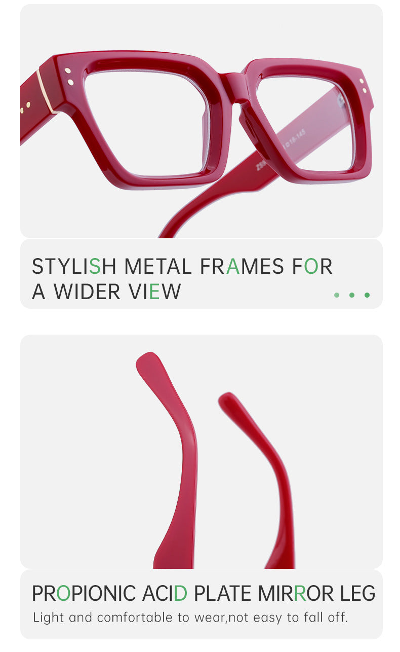 2025New European and American Fashion Square Frame Glasses for Women, Can Be Paired with Prescription or Non-Prescription Lenses, Men's Optical Frames Wholesale