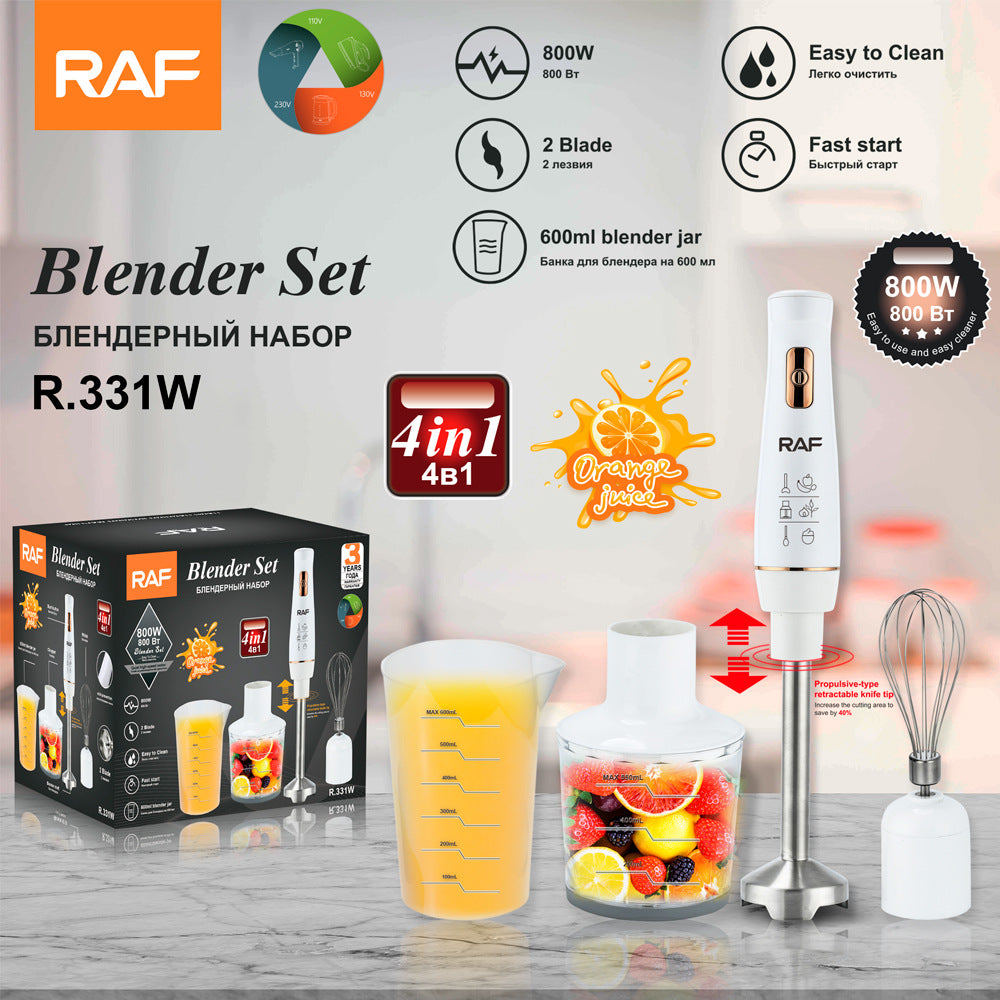 RAF European and American Standard Multifunctional Kitchen Handheld Cooking Stick Baby Food Electric Stirring Stick Milk Juicer Meat Grinder