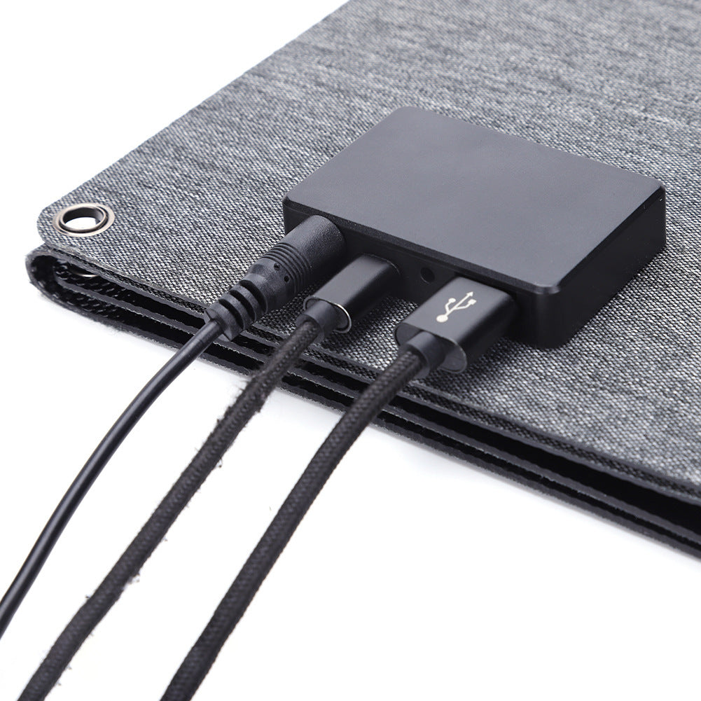 30W 5V/18V ETFE Solar Panel Charger Outdoor Mobile Phone Power Bank Charger Folding Bag