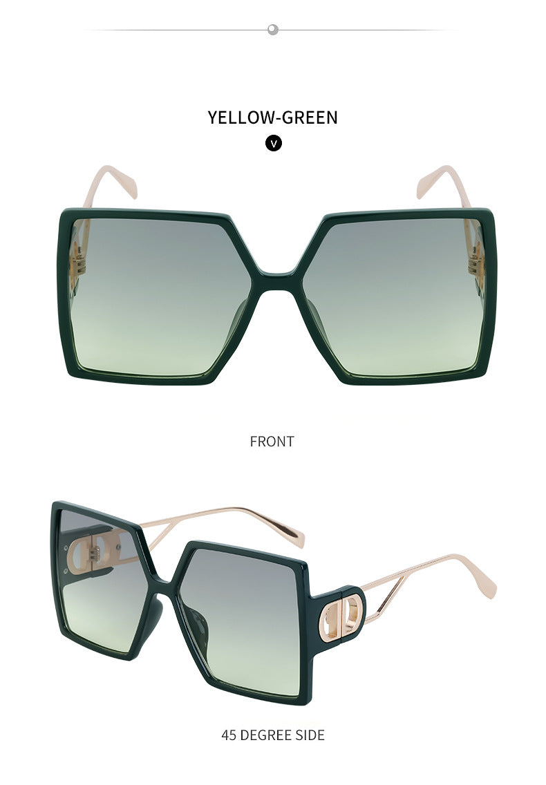 Fashion Large Frame Sunglasses for Women ins Internet Celebrity Style Square Frame Sunglasses for Women Trendy Street Photography Glasses sunglasses