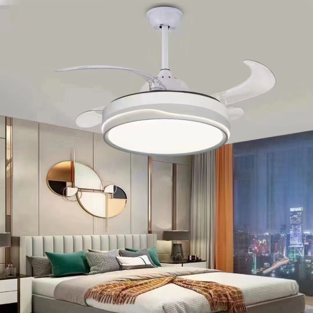 Invisible Fan Light for Home Bedroom Living Room Silent Variable Frequency Electric Fan Light Modern Simple Dining Room Ceiling Fan Light Wholesale