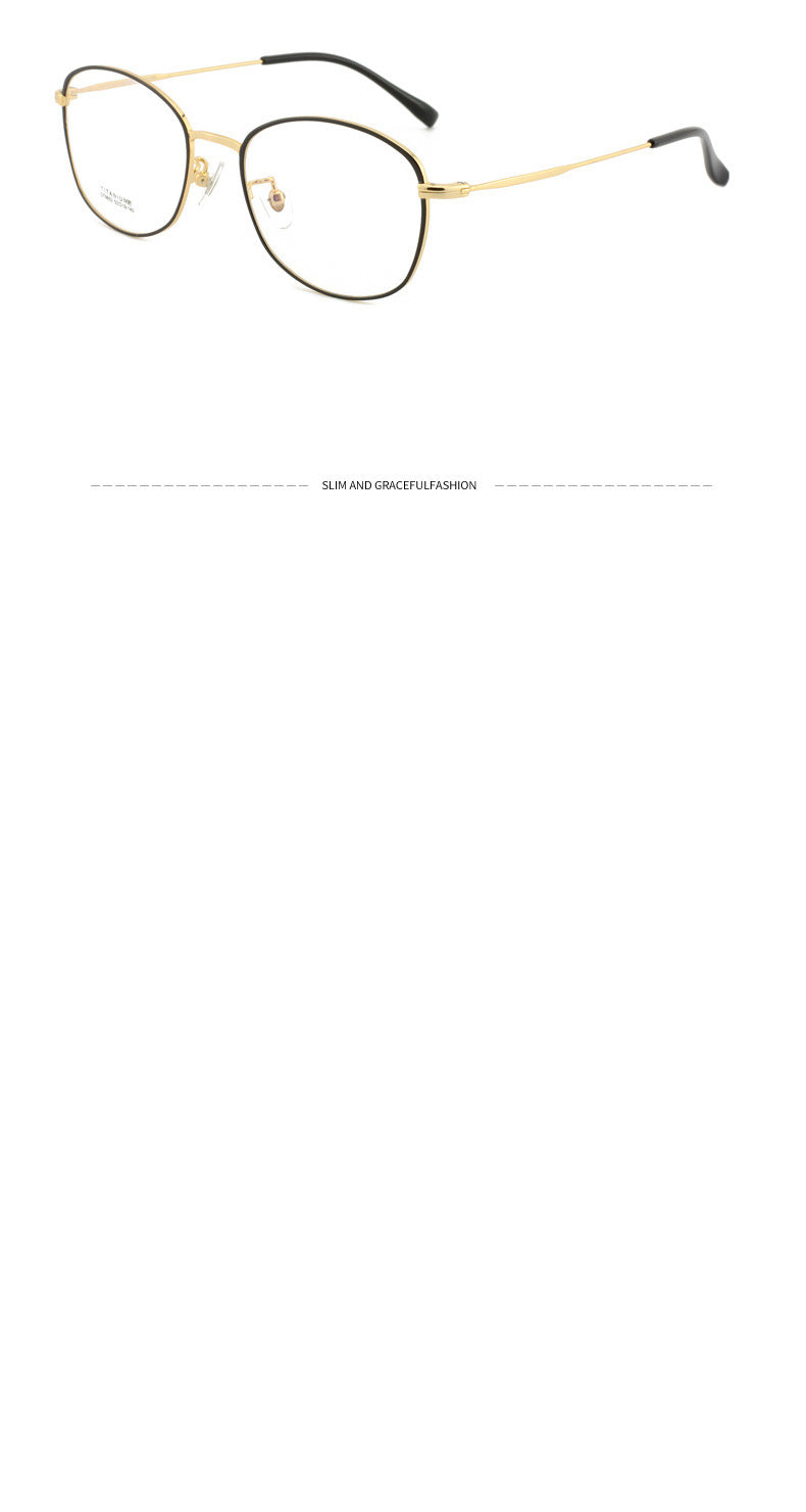 IP Electroplated Women's Glasses Retro Half Titanium Glasses Frame Oval Frame Metal Frame2023New model for nearsightedness