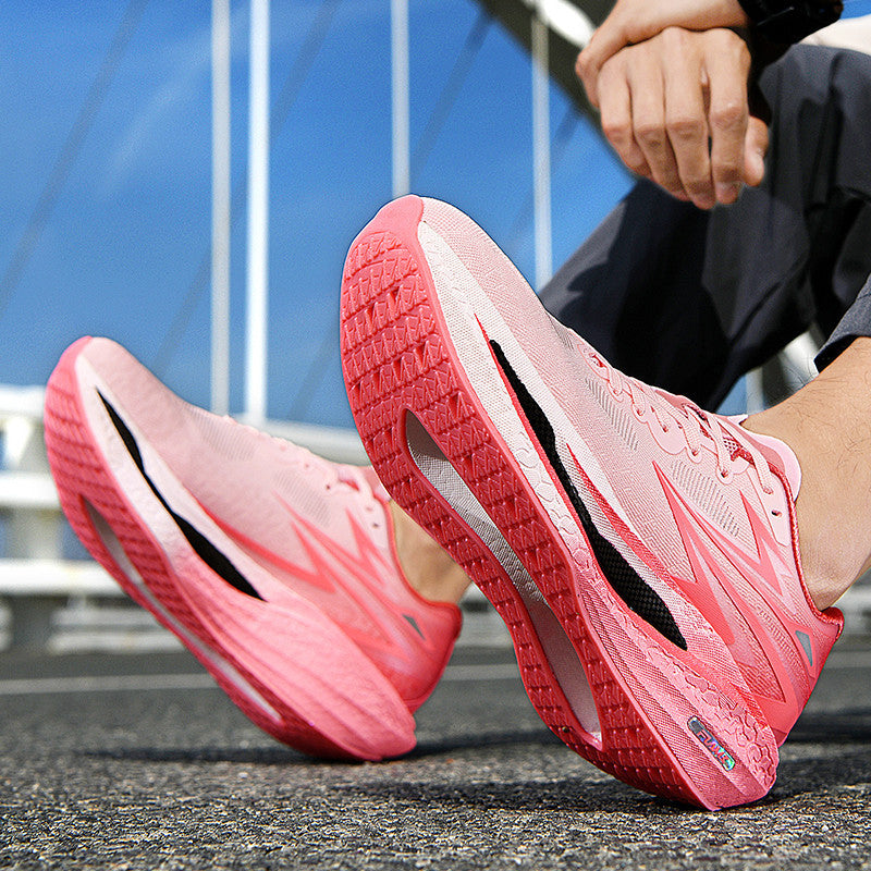 Fashion Four Seasons New Popcorn Carbon Plate Breathable Couple Running Shoes Comfortable Unisex Sports Shoes