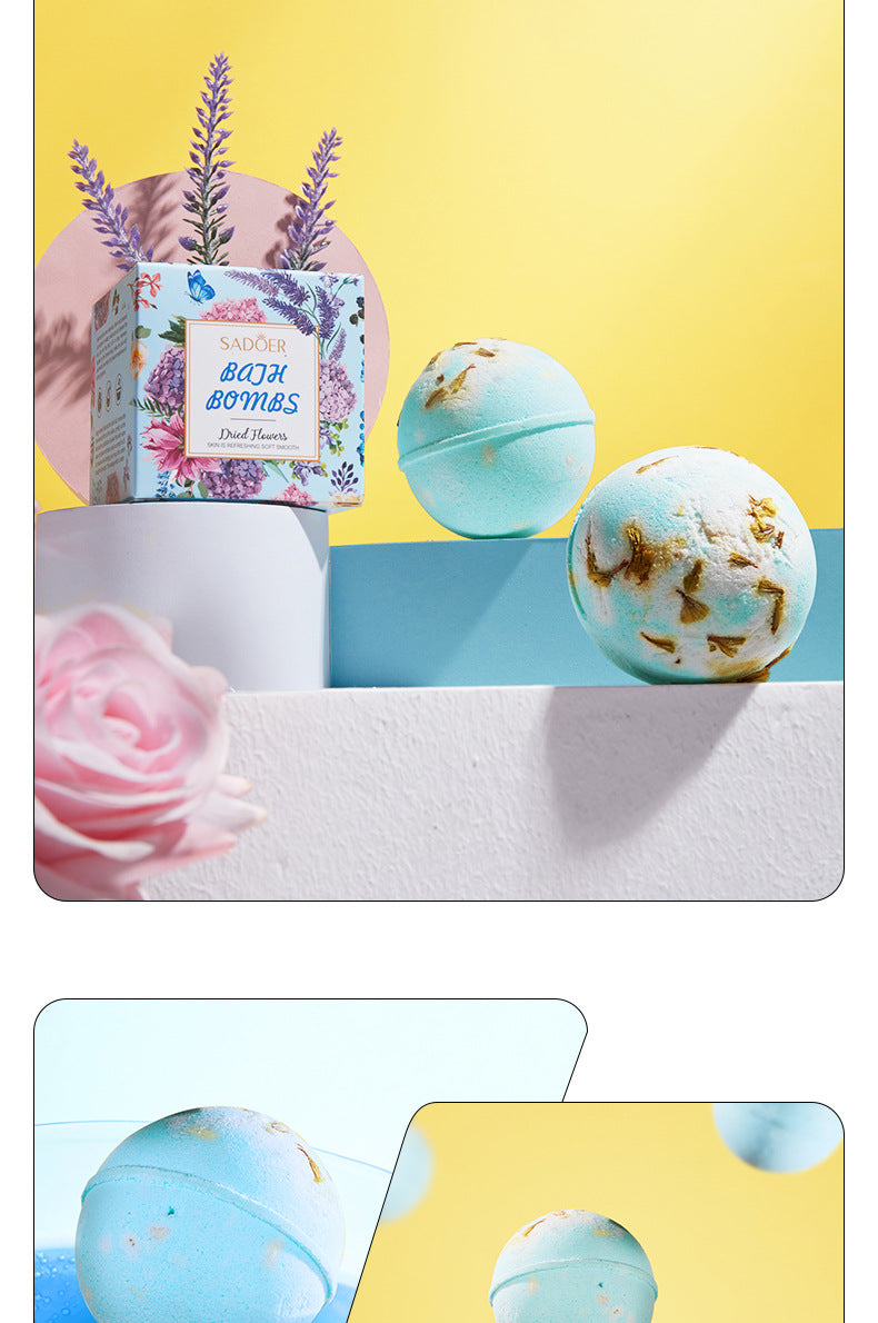 Full English Dried Flower Explosive Bath Salt Ball100gSADOER Clean Fragrance Bath Ball  Wholesale