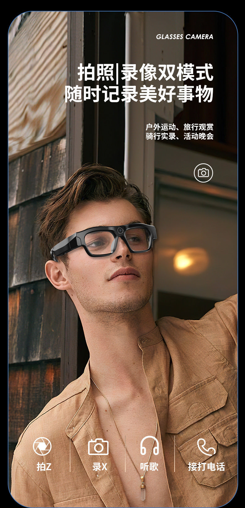 AI Glasses mate2Black Technology Translation Bluetooth Glasses Camera Photo Outdoor Windproof Card Insert Video Glasses