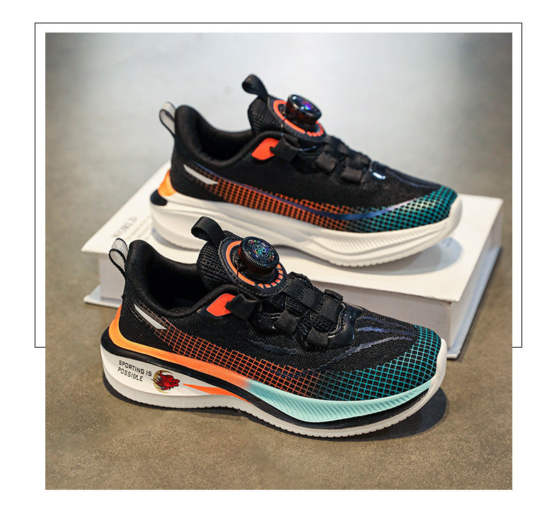 Red Rabbit7Boys' Lightweight Non-Slip Sports Shoes New Spring and Autumn Children's Casual Running Shoes Mesh Breathable Girls' Shoes