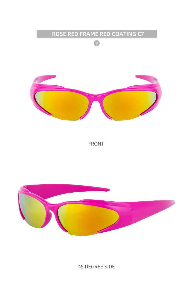 European and American Sports Windproof Cycling Sunglasses for Men and Women Sun Protection Personality Y2K Millennium Sunglasses Glasses Glasses