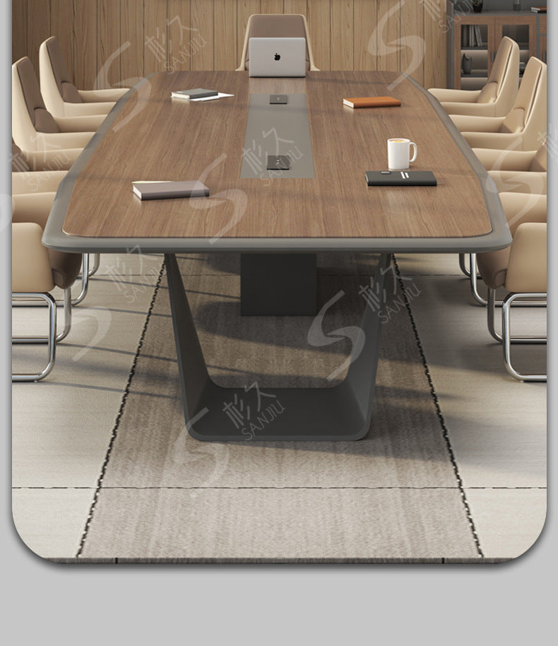 Office Conference Table Long Table Simple Modern Long Strip Table Conference Room Table and Chair Set Lacquered Large Employee Training Table
