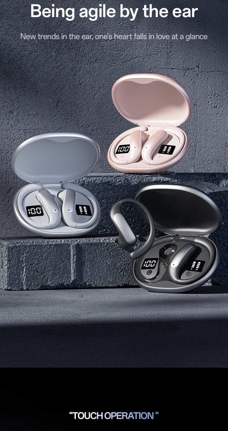 Popular M134Digital Display Ear-Hook Headphones Private Model High Appearance Long Battery Life Wireless Bluetooth Headphones