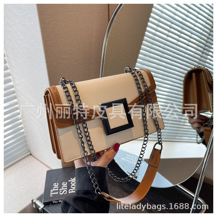 Niche Design Crossbody Bag for Women2024New Trendy Spring Fashion Quilted Chain Bag Textured Single Shoulder Small Square Bag