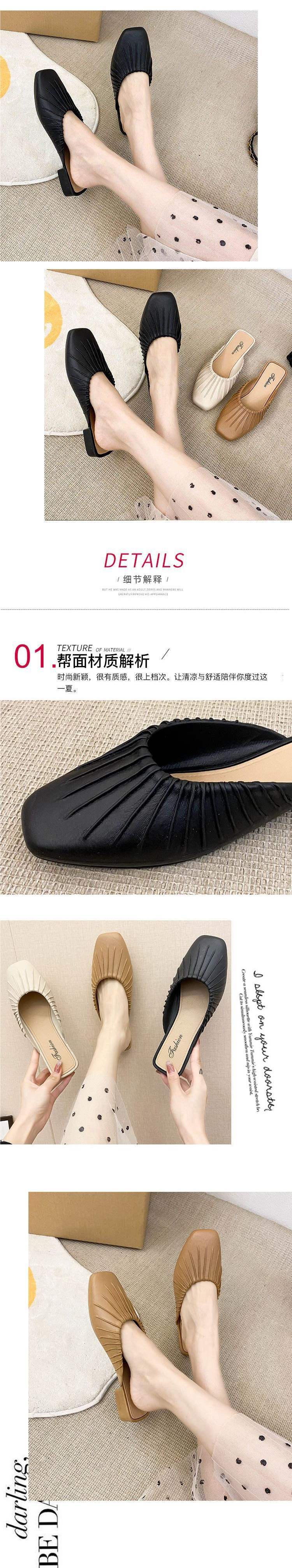 Lazy Closed-Toe Half Slippers for Women, All-Season Outdoor Waterproof Trendy Shoes, Korean Style Versatile Fashion Single Shoes, Women's Sandals