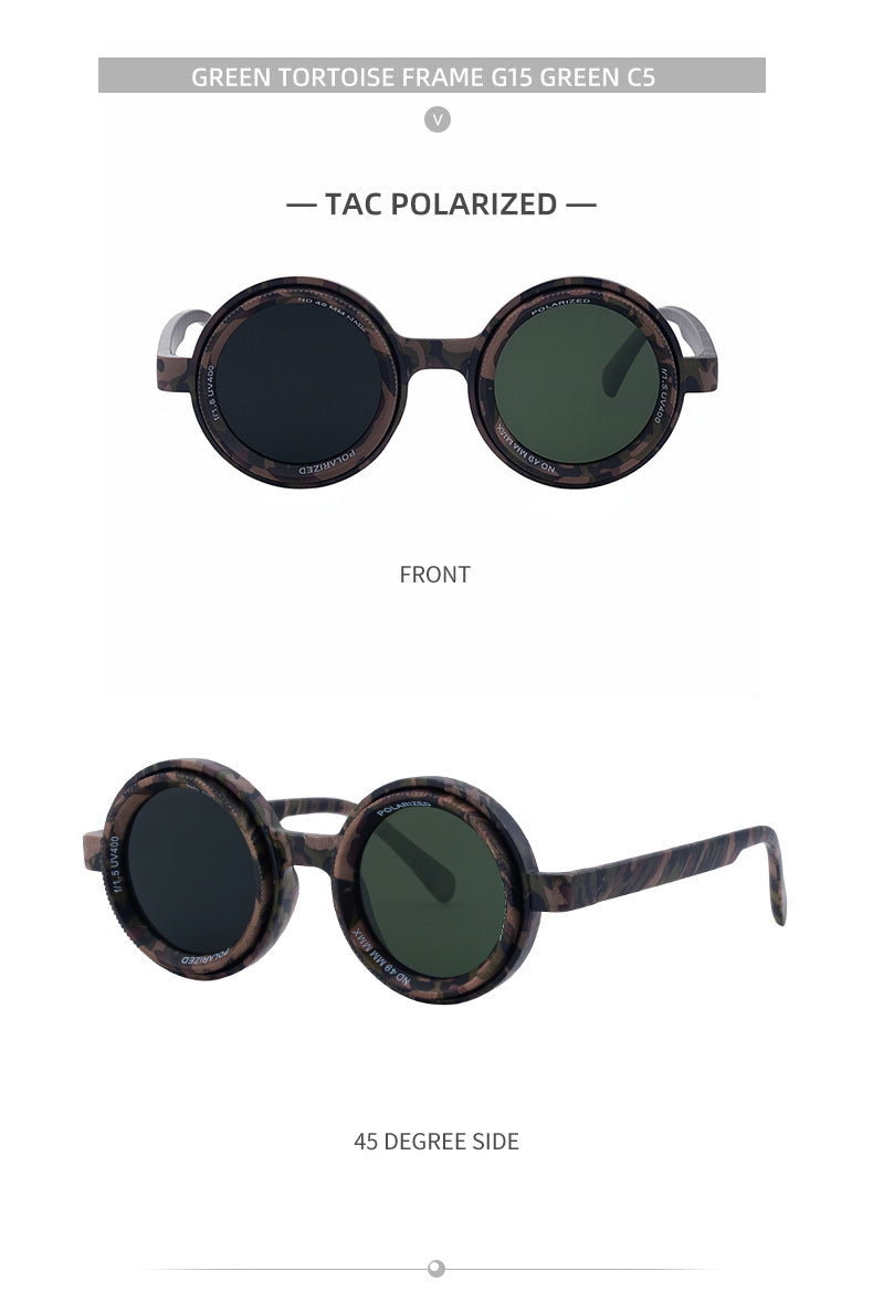 Nighttime Driving Glasses Round Frame ND Adjustable Zoom Men's Sunglasses2025New Polarized Sunglasses