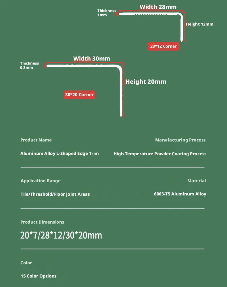 Aluminum alloy wood grain L Wooden flooring trim edge strip corner protector7Right-angle edge trim with buckle strips for threshold decoration