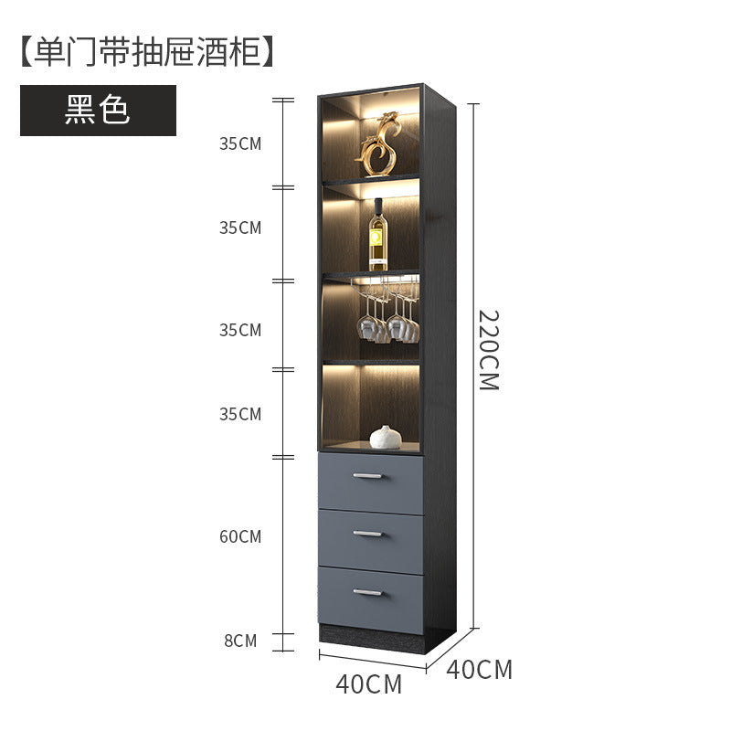 Glass Wine Cabinet for Living Room, Wall-Mounted, Modern Minimalist, Light Luxury, Double-Door Wine Cabinet, Home Dining Side Cabinet, High-End Display Storage Cabinet