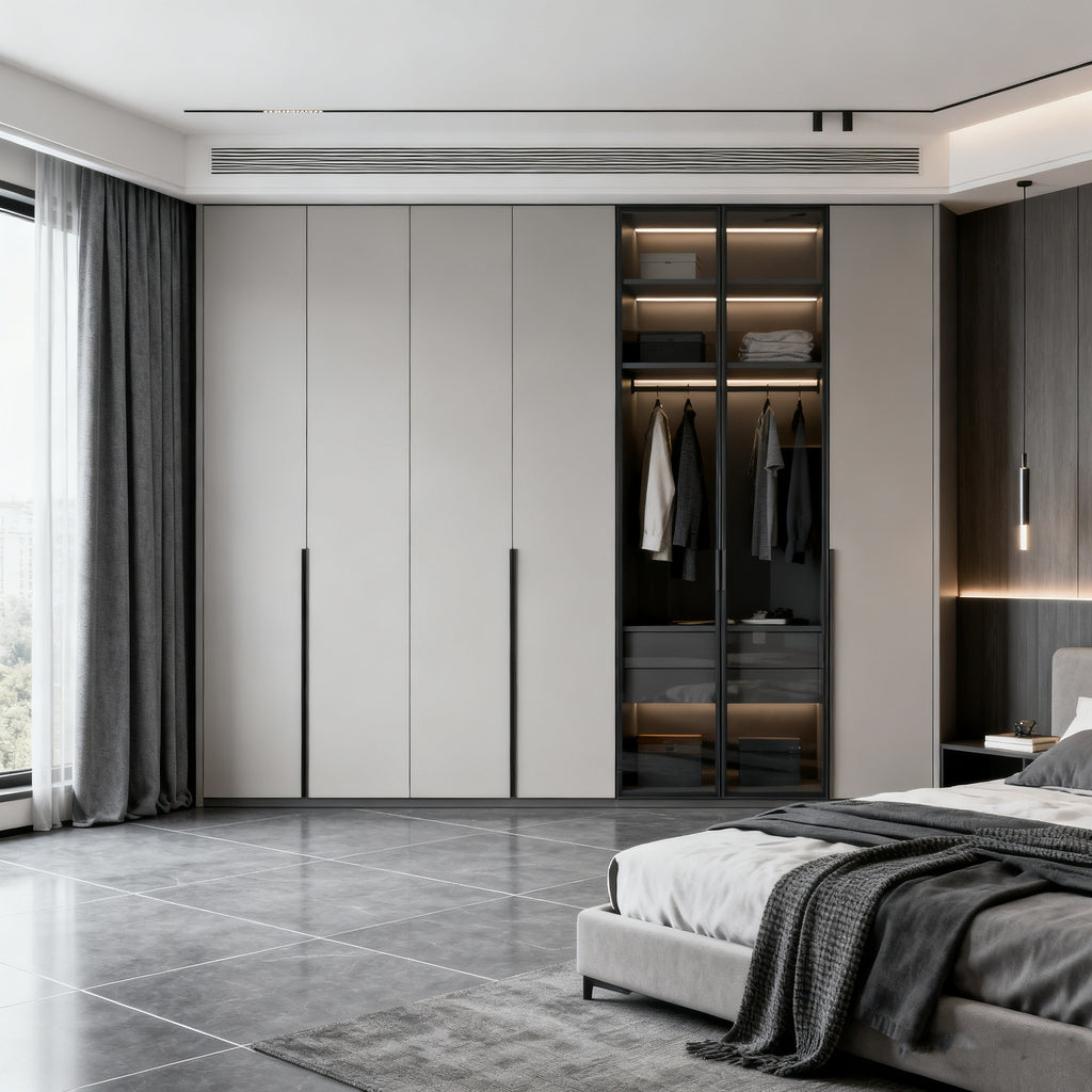 Custom Aluminum Alloy Wardrobe for Whole House, Large Capacity Modern Simple Storage for Home Bedroom, Integrated Storage from Factory Source