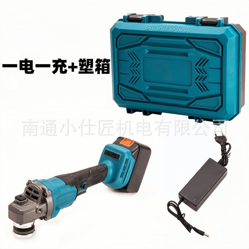 Lithium Battery Tool Brushless Angle Grinder Two Batteries One Charger High Power Cordless Angle Grinder Cross-Border Export Model