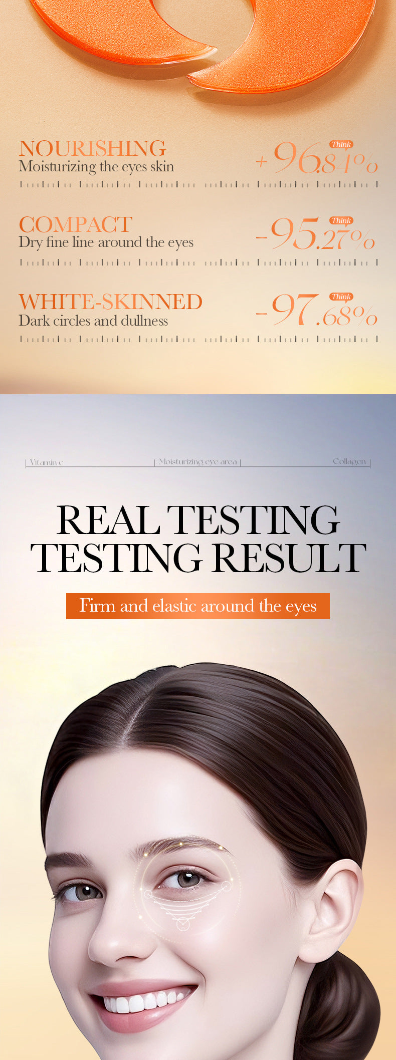 BIOAOUA Vitamin C Collagen Brightening Moisturizing Eye Mask Hydrating Eye Mask  Wholesale