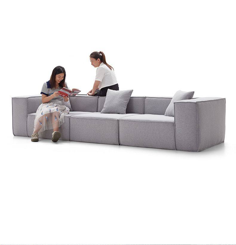 Vacuum Compression Modern Minimalist Tofu Block Sofa Small Apartment Living Room Retro Straight Row Roll Pack Square Fabric Sofa