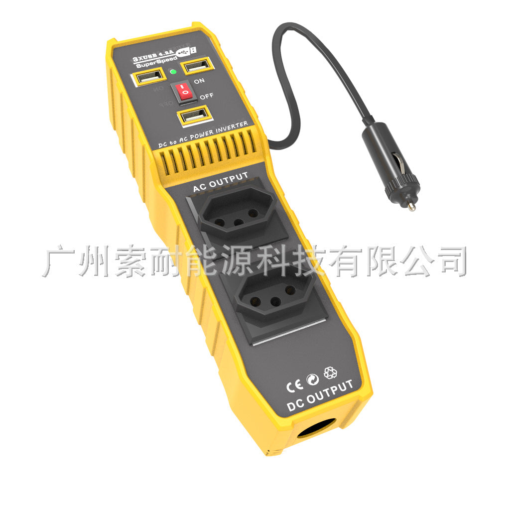 Vehicle Inverter200W 12V Turn110V220V 3 USB 2Socket12V Car Inverter