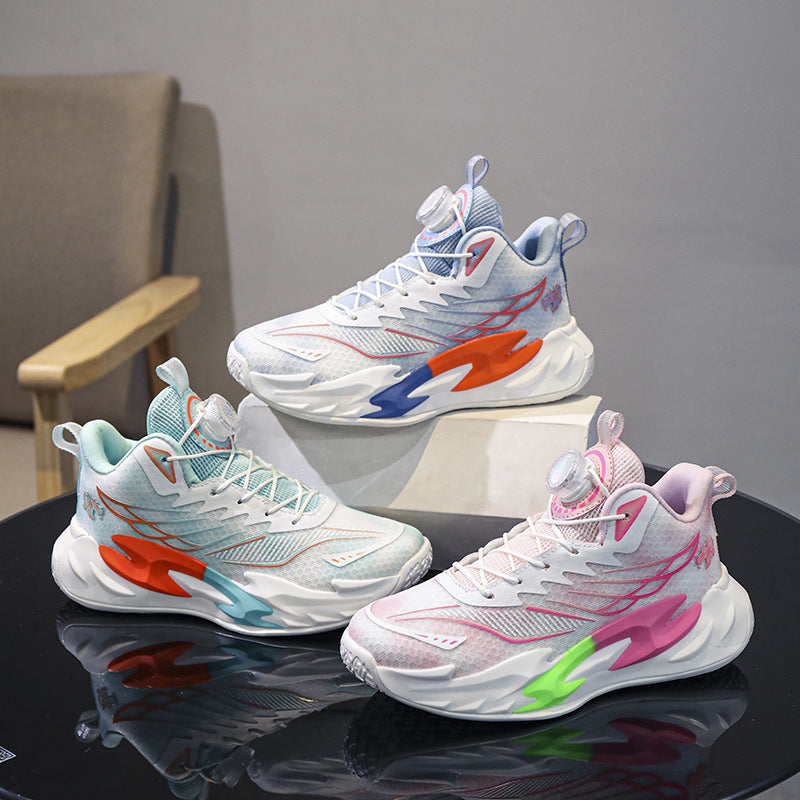 Children's Basketball Shoes New Style for Older Kids Non-Slip Shock Absorption Breathable Boys' Student Training Sneakers Girls' Shoes