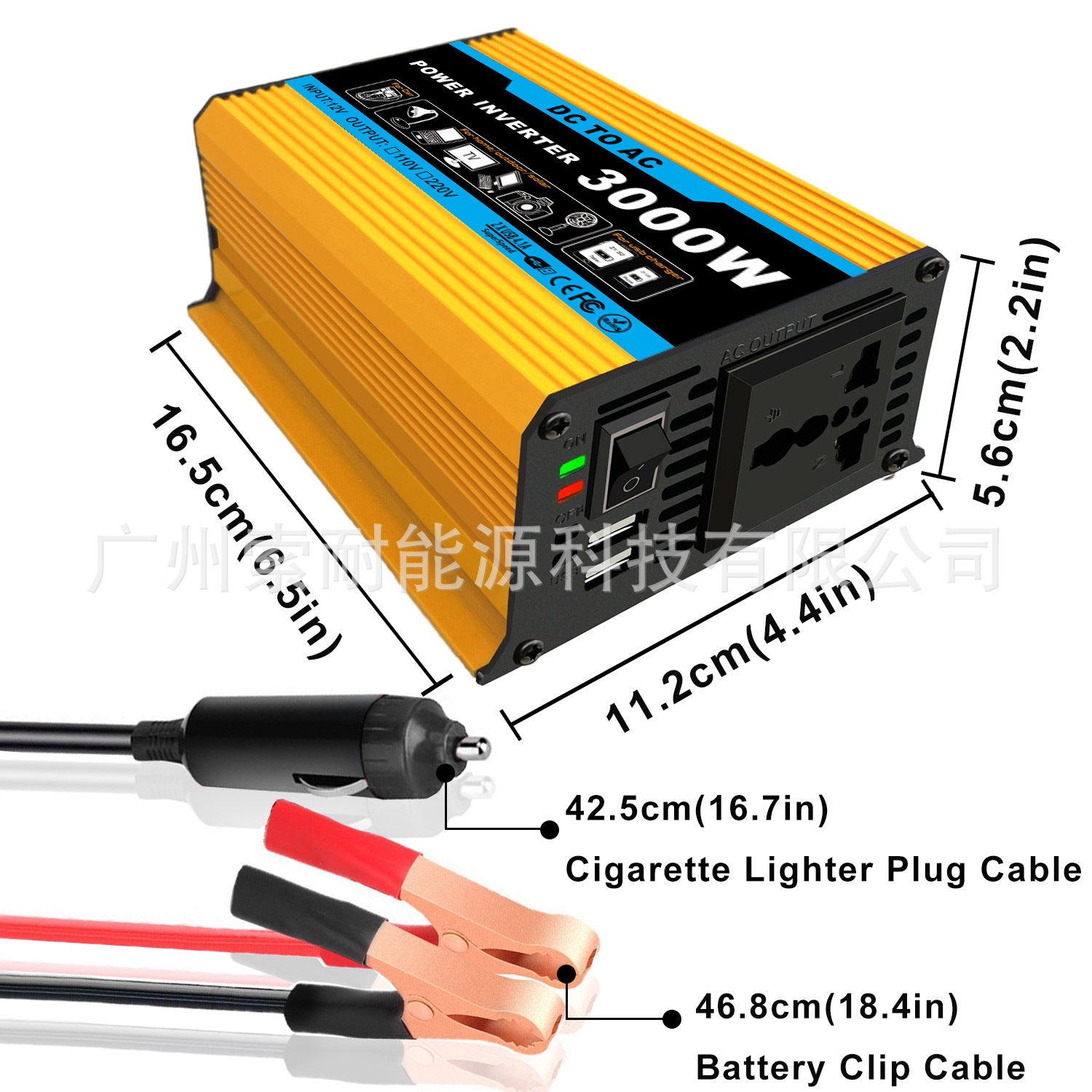 300W Car Converter Inverter Car Small Appliances12V Turn110V/220V Belt3.6A Double USB Mouth