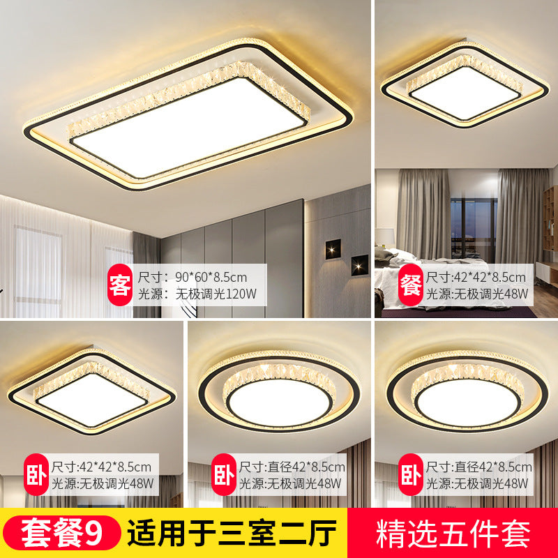 Wholesale Large Living Room Lamp2025New Year's Light Luxury Crystal led Ceiling lamp simple modern elegant bedroom lighting fixture