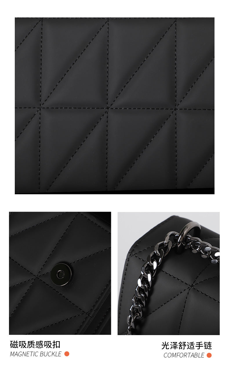 Summer New Korean Style Trendy Fashion Diamond Small Square Bag Niche Versatile Crossbody Bag Stylish Fashionable Single Shoulder Women's Bag