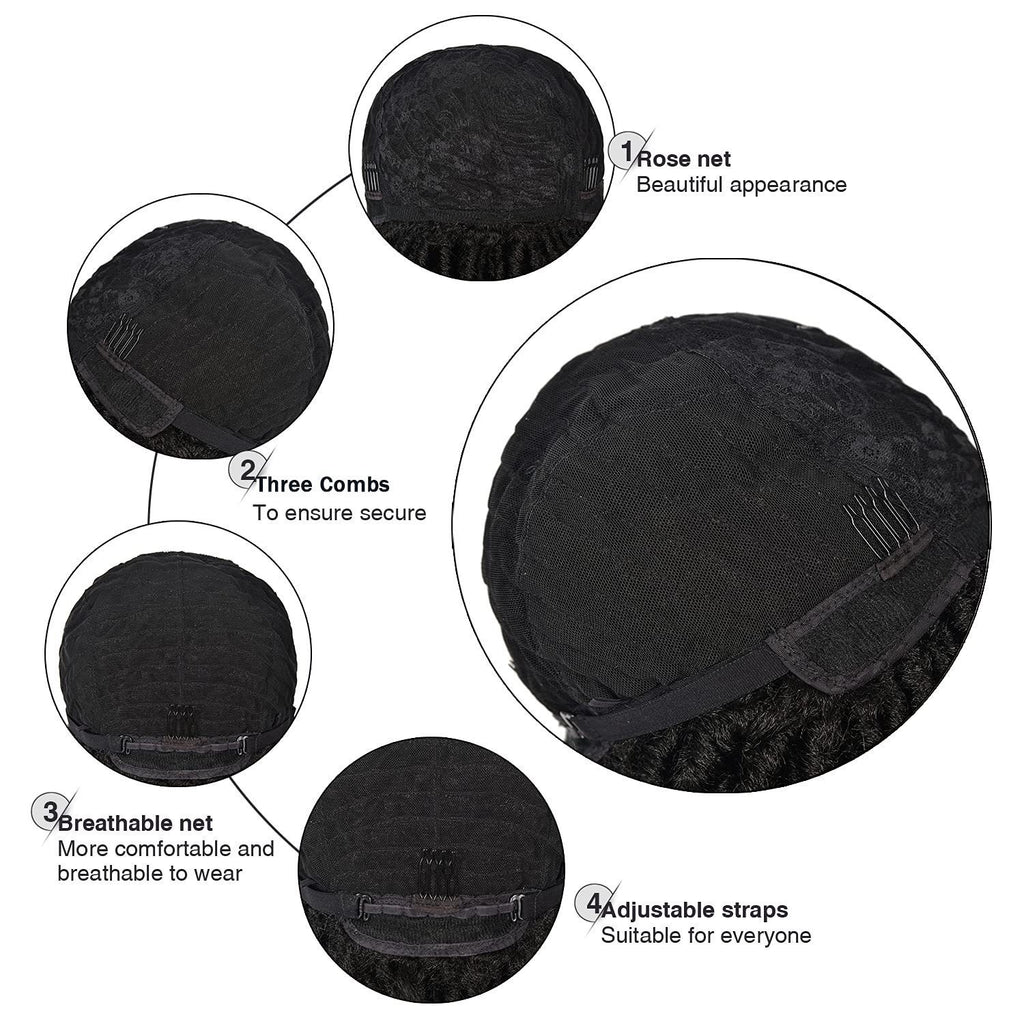 6Synthetic Hair Wig Cap African Dreadlock Tube Gradient Head Cover Dreadlock wig