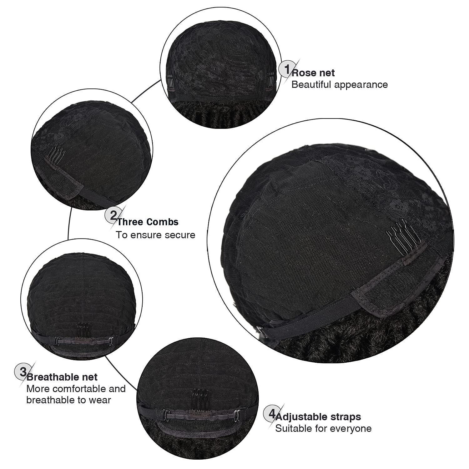 6Synthetic Hair Wig Cap African Dreadlock Tube Gradient Head Cover Dreadlock wig