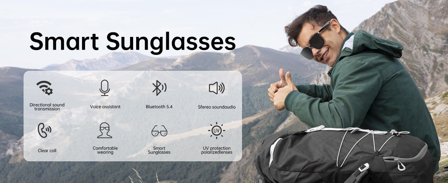 Smart Glasses Bone Conduction Call Listening to Music Bluetooth Connection Comfortable to Wear Factory Direct Supply