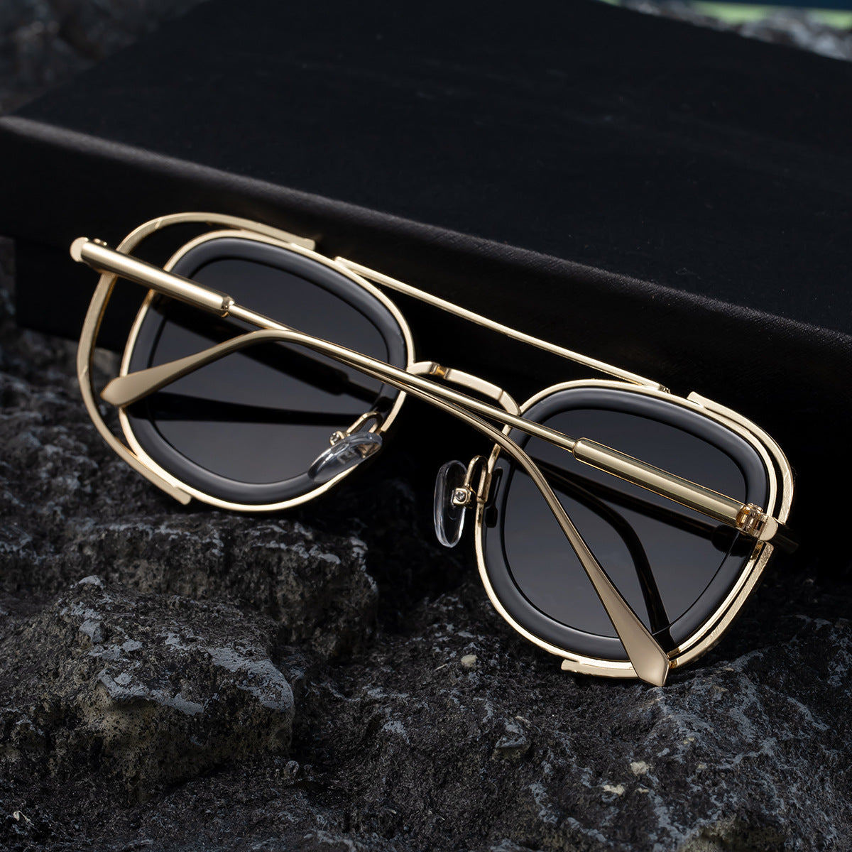 2025New Men's Sunglasses High-End Oval European and American Retro High-Grade Sunglasses for Men Driving