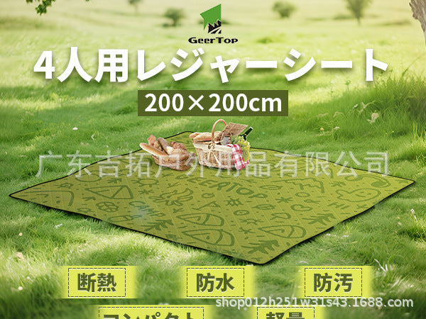 New Moisture-Proof Mat Outdoor Camping Thickened Picnic Mat Graffiti Style2*2Mi Ultrasonic Tent Mat