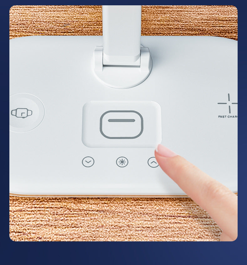 Three-in-one Smart Desk Lamp Home Bedroom Bedside Lamp Dormitory Study Lamp Wireless Charging Multi-Function Eye Protection Desk Lamp