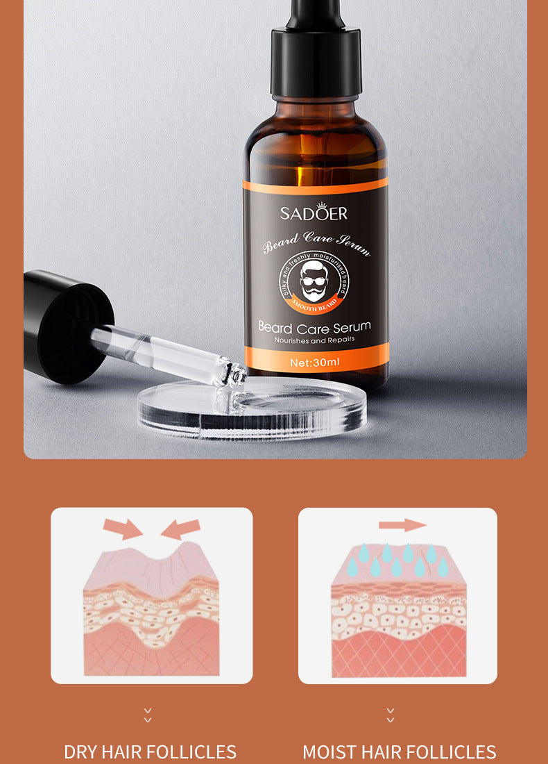 Full English Beard Care Serum SADOER Men's Beard Care Solution30ml  Foreign Trade Wholesale
