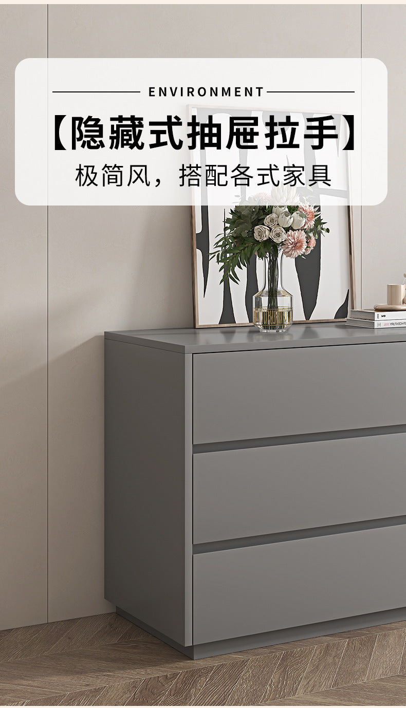 Khaki Gray Solid Wood Dressing Table Bedroom Makeup Cabinet Room Master Bedroom Makeup Mirror Makeup Table Small Apartment Internet Celebrity Makeup