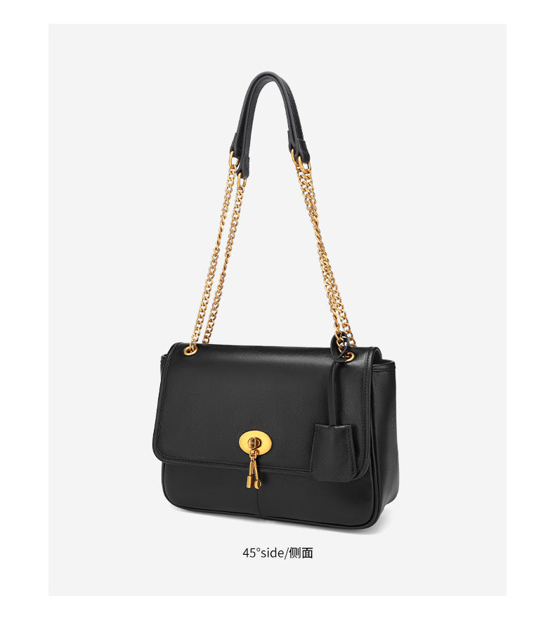 Vintage Casual Fashion High-End Single Shoulder Bag New Melad Chain Bag Autumn Winter Simple Commuter Crossbody Women's Bag
