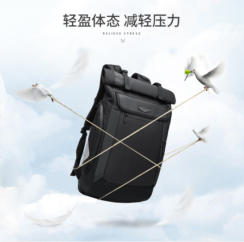 OZUKO Korean Style Student Backpack Double Shoulder Bag Large capacity waterproof laptop bag casual commuting travel bag for men