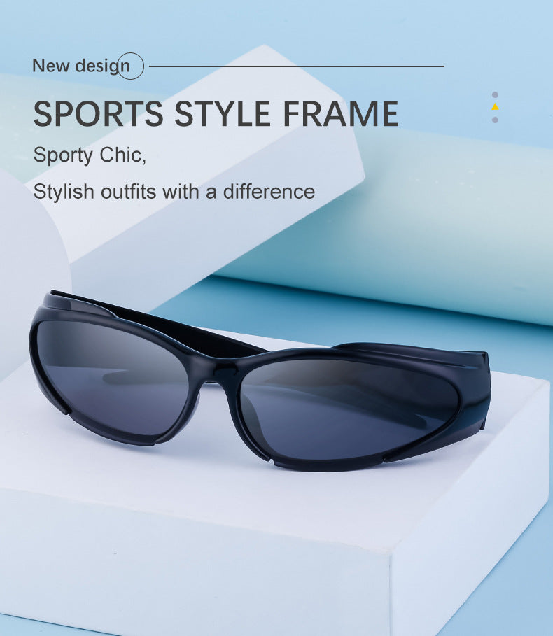 European and American Sports Windproof Cycling Sunglasses for Men and Women Sun Protection Personality Y2K Millennium Sunglasses Glasses Glasses