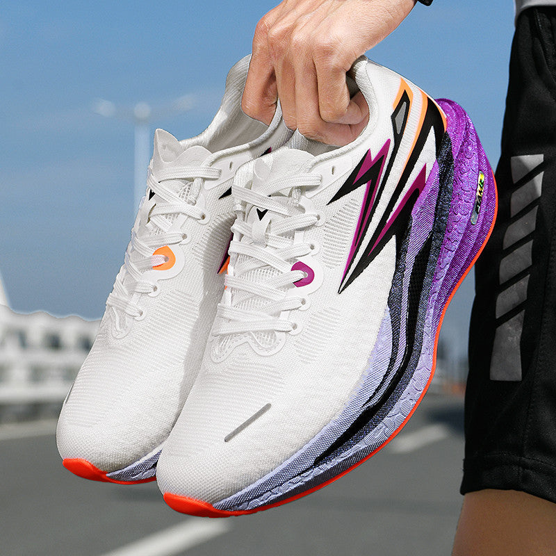 Fashion Four Seasons New Popcorn Carbon Plate Breathable Couple Running Shoes Comfortable Unisex Sports Shoes