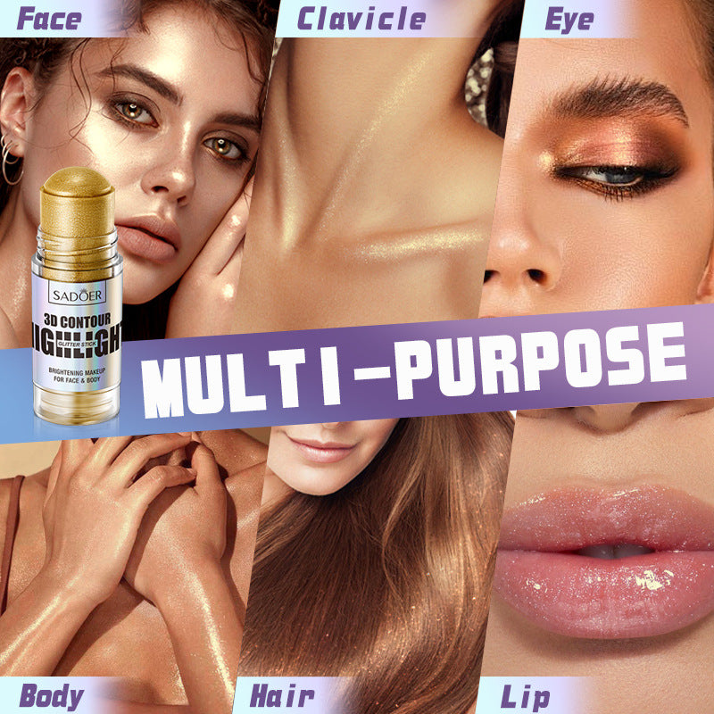 Bright Colors3D Highlighter SADOER Contouring and Shaping Makeup Highlight Stick Cross-Border Wholesale