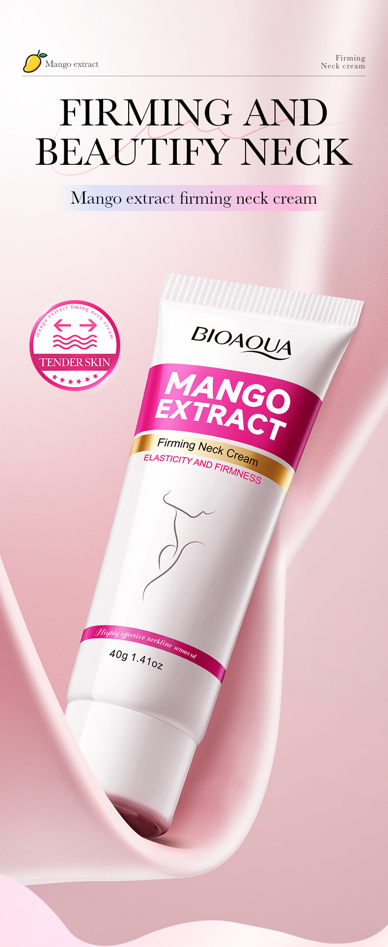 Mango Neck Cream BIOAOUA Firming, Hydrating, Skin-Refining, Fine Line Neck Cream for  Wholesale