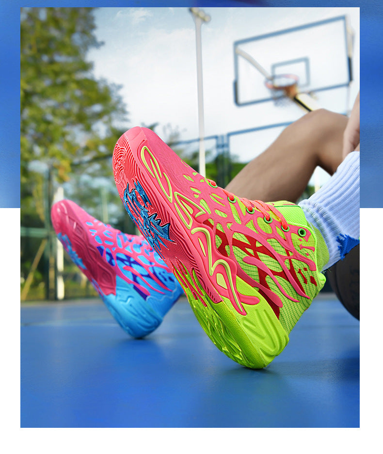 New Youth Trendy Sports Combat Boots Three Balls4Fashionable Men's Professional Practical Anti-Slip Wear-Resistant Basketball Shoes