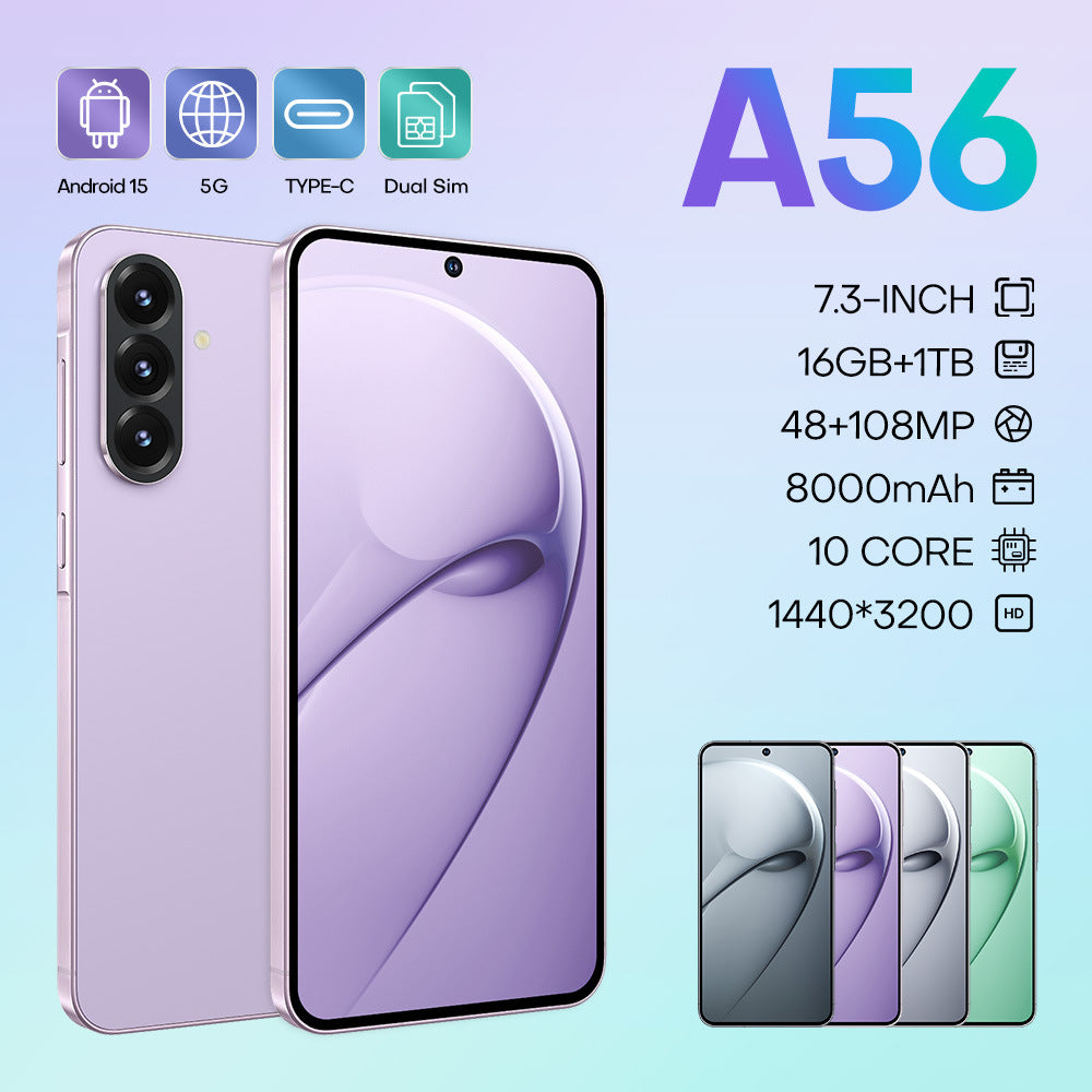 A56New Smart5G Mobile Phone7.3incell Notch Screen16+1TB Wholesale Source Factory