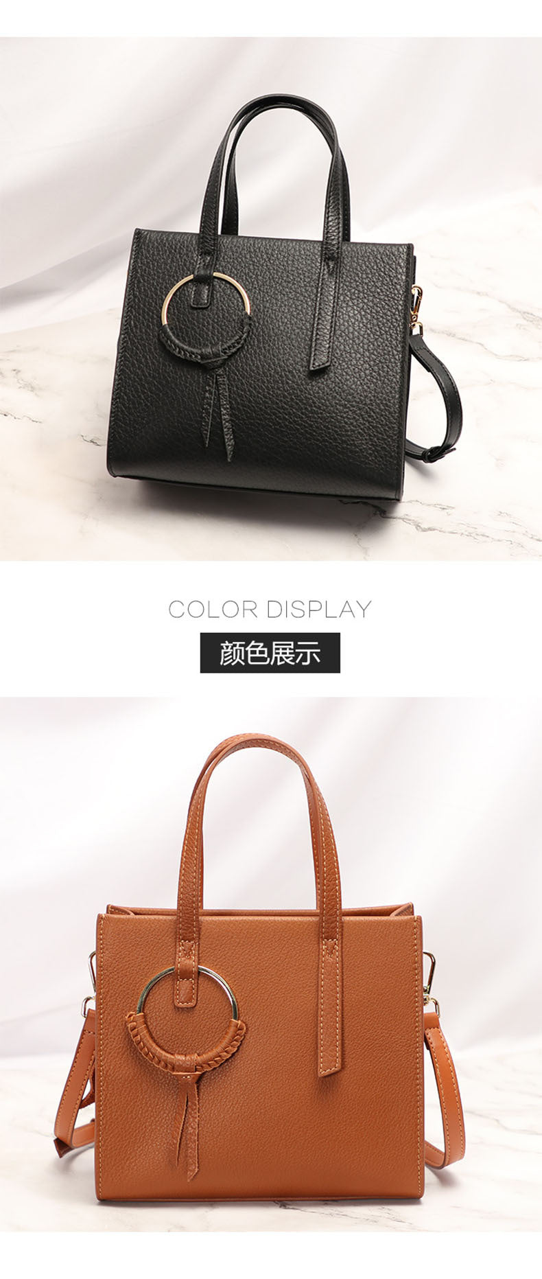 Simple Women's Single Shoulder Handbag Large Capacity Women's Crossbody Bag for Work Commute Cowhide Women's Bag In Stock Wholesale