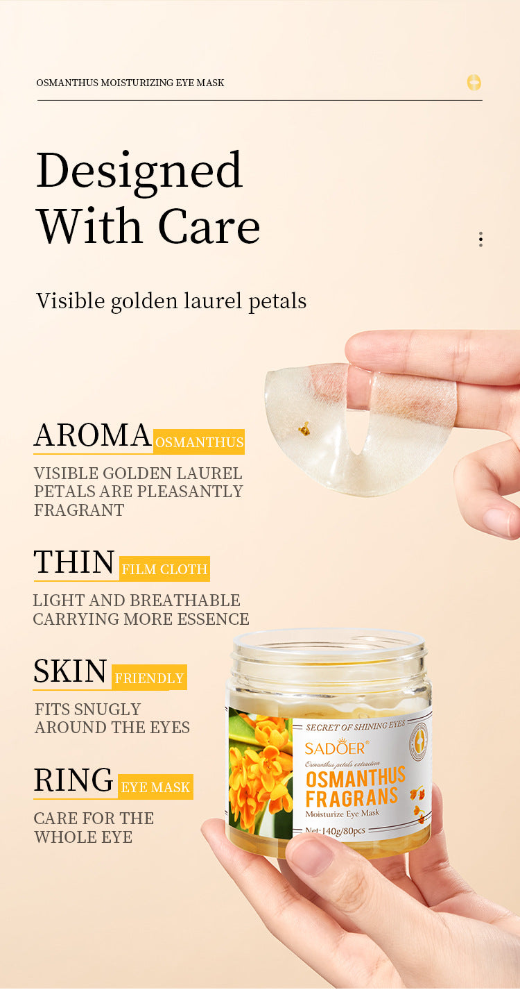 Full English Golden Osmanthus Eye Mask Patch SADOER Moisturizing and Hydrating to Reduce Dark Circles  Foreign Trade Live Wholesale