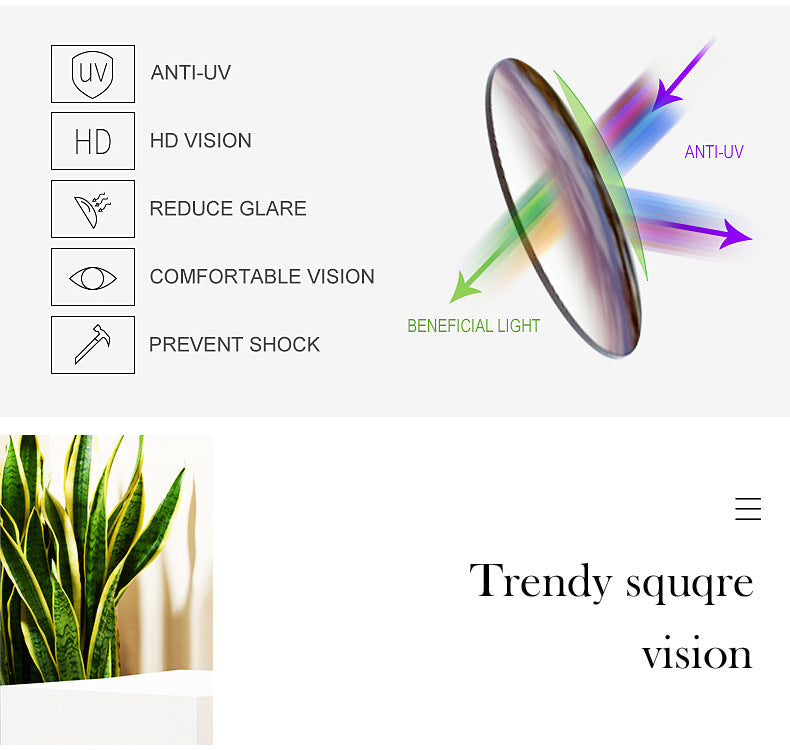 Vintage Wood Grain Sunglasses for Men and Women Fashion Frameless Square Driving Sun Protection Glasses