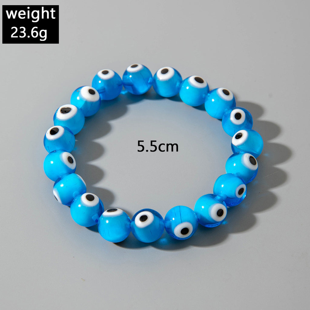 European and American Ornament Bohemian Devil's Eye Beaded Bracelet  Fashionable and Unique Eye Elastic Bracelet Wholesale