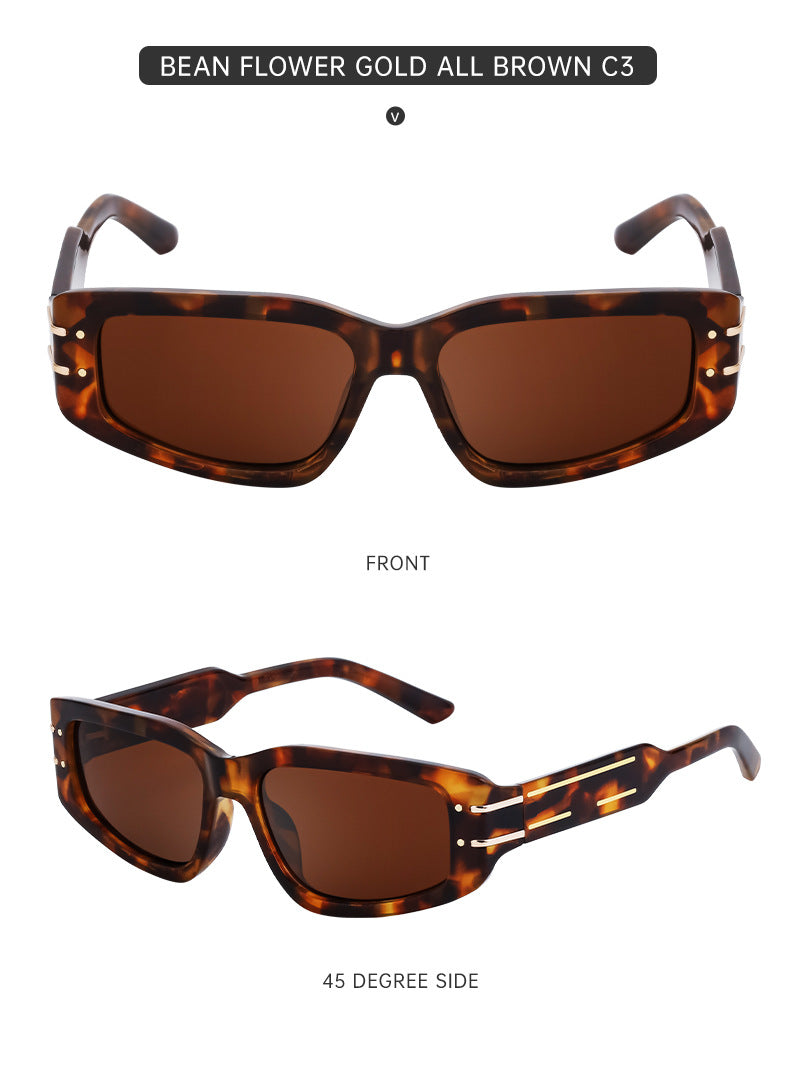 Fashion Square Frame Sunglasses for Women, Sun Protection, High-End European and American Style Small Frame Glasses Wholesale sunglasses Sunglasses