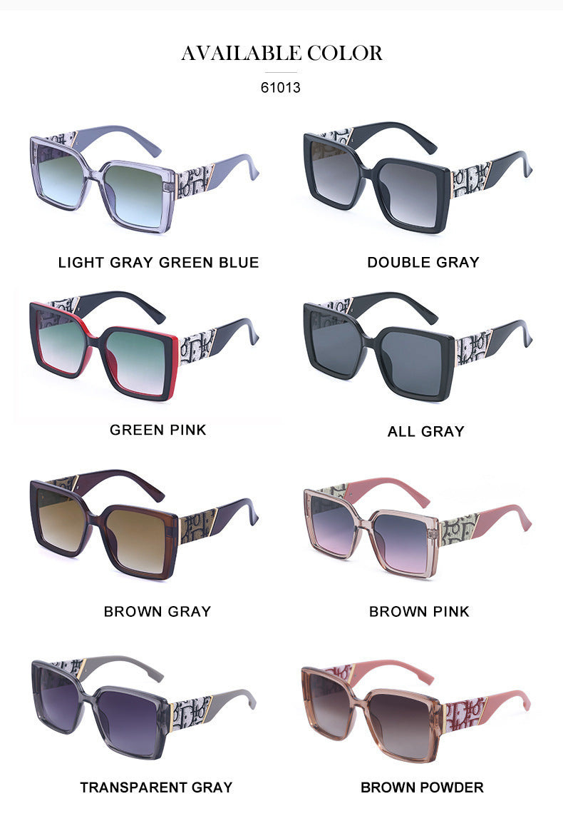 New Fashion Large Frame UV Protection Sunglasses for Women Square Frame Sunglasses European and American Style Glasses