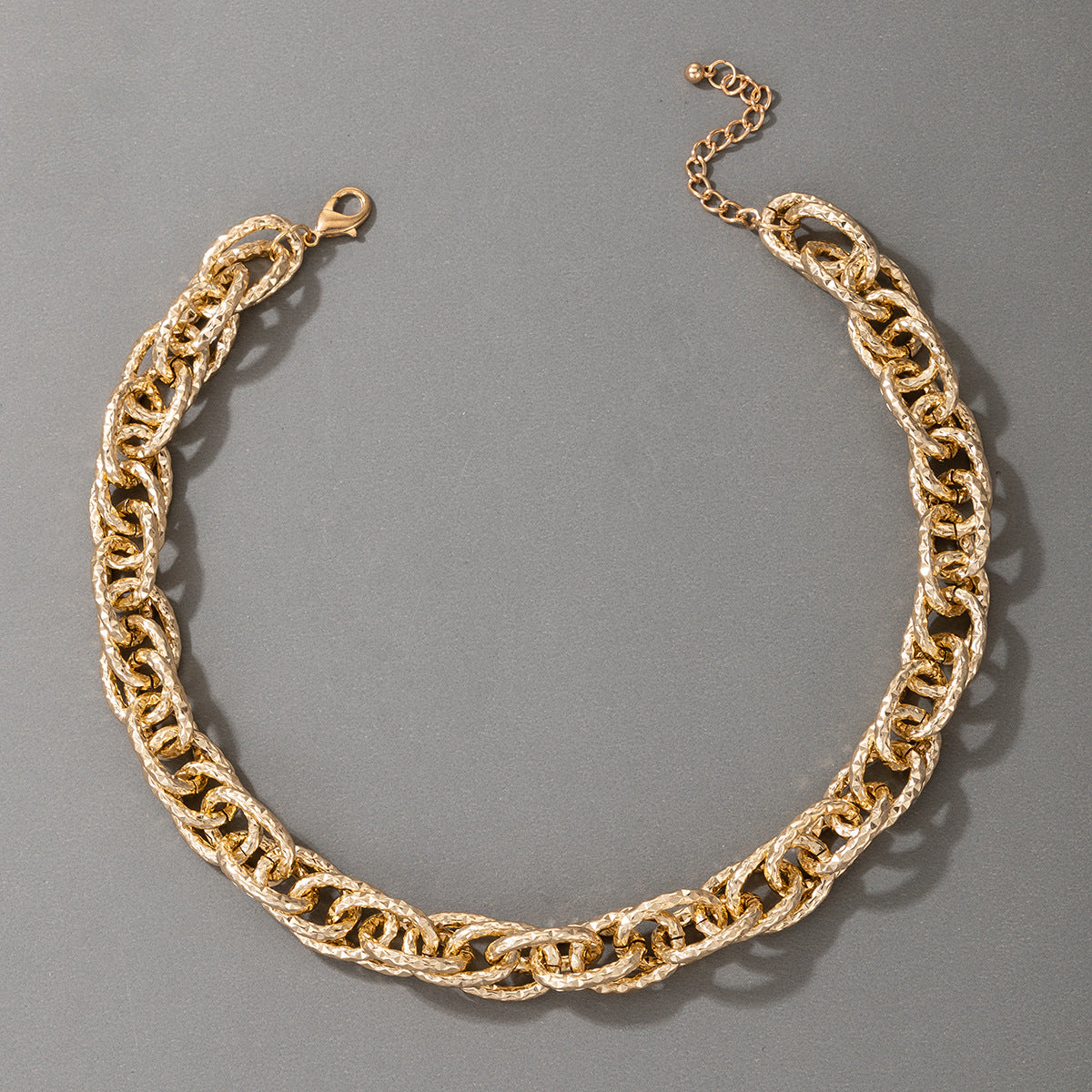 European and American Ornament Fashion Hip-Hop Short Thick Chain Geometric Necklace Metal Exaggerated Necklace